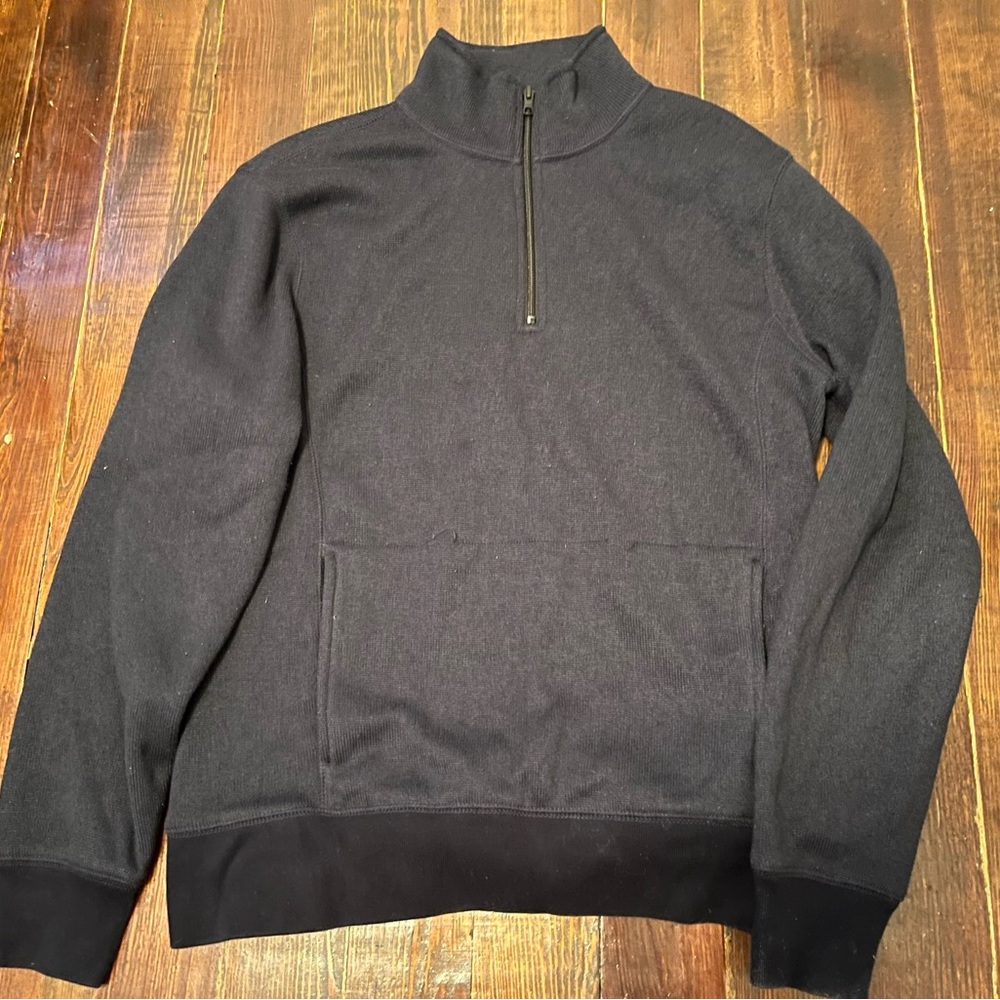 J. Crew 1/4 Zip Fleece Pullover Sweater Navy Size Medium